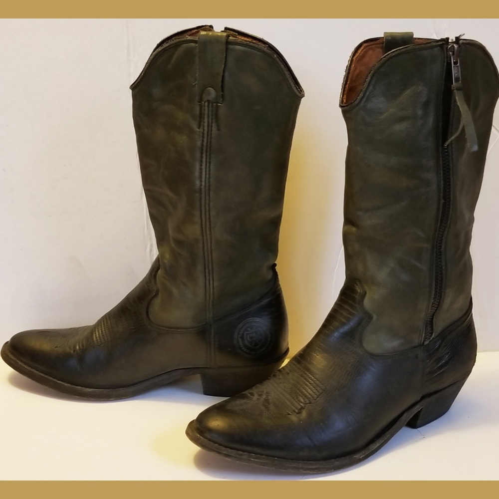 CATARINA MARTINS leather and snakeskin COWBOY BOOT